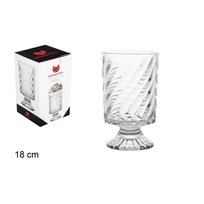 VASO DI VETRO TWILL 18 CM